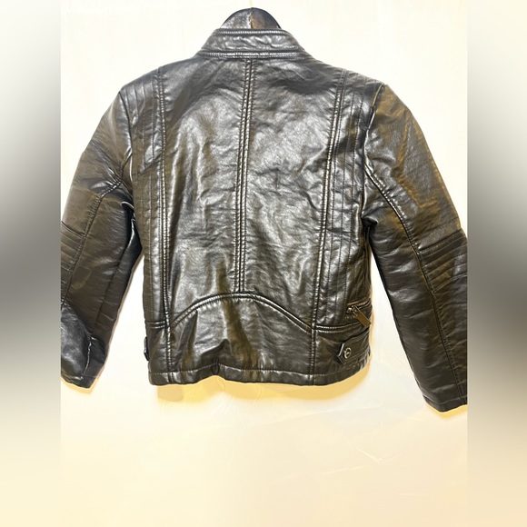 Urban Republic Girls Faux Black Leather Moto Jacket Size S 7/8 - Picture 13 of 13